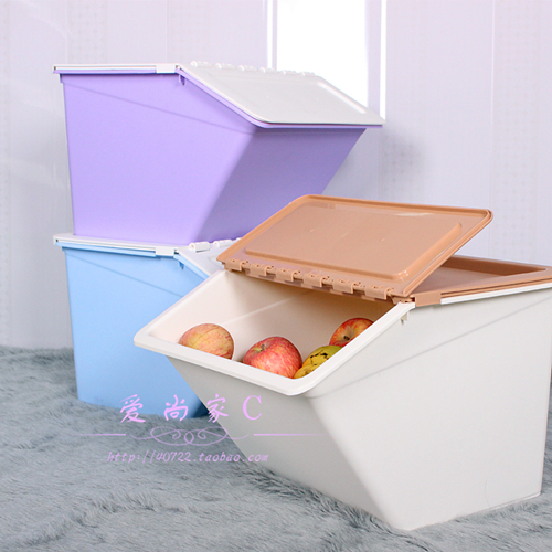 包邮加厚厨房叠盖式收纳箱塑料杂物箱多层置物箱整理箱儿童储物箱