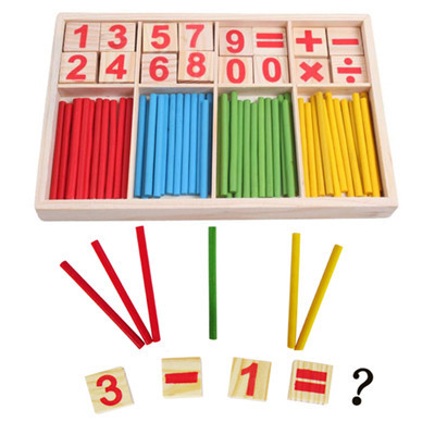 包邮数数字棒木质制早教益智玩具幼儿园3-6岁儿童辨色玩具