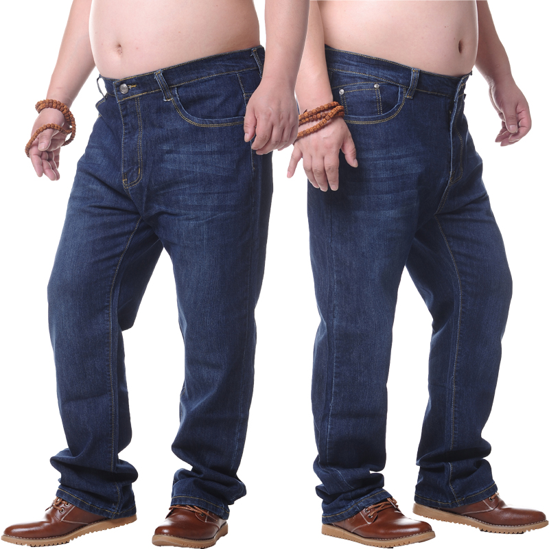 男士胖子弹力加大加肥 高腰 肥佬 直筒休闲牛仔裤长裤子有特大码