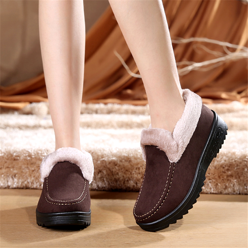 老北京布鞋女棉鞋2015冬季防滑保暖平跟软底棉靴中老年妈妈短靴子