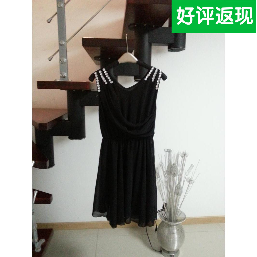 2015夏季新款女装韩版仙女装无袖不规则优雅雪纺高腰背心连衣裙子