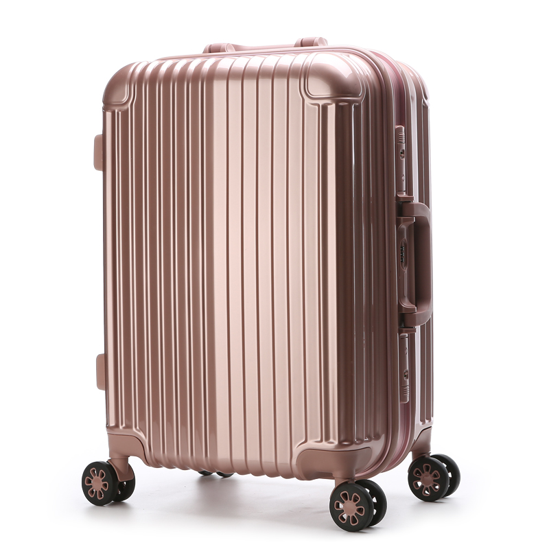 玫瑰金铝框拉杆箱20登机箱硬箱24寸男女旅行箱28寸密码行李箱