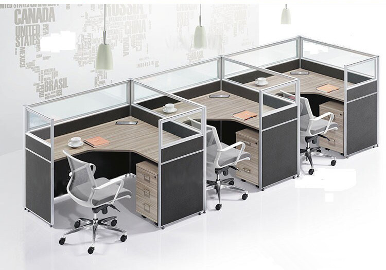 苇杭办公家具三3人位职员卡座屏风办公桌椅 员工桌隔断组合电脑台