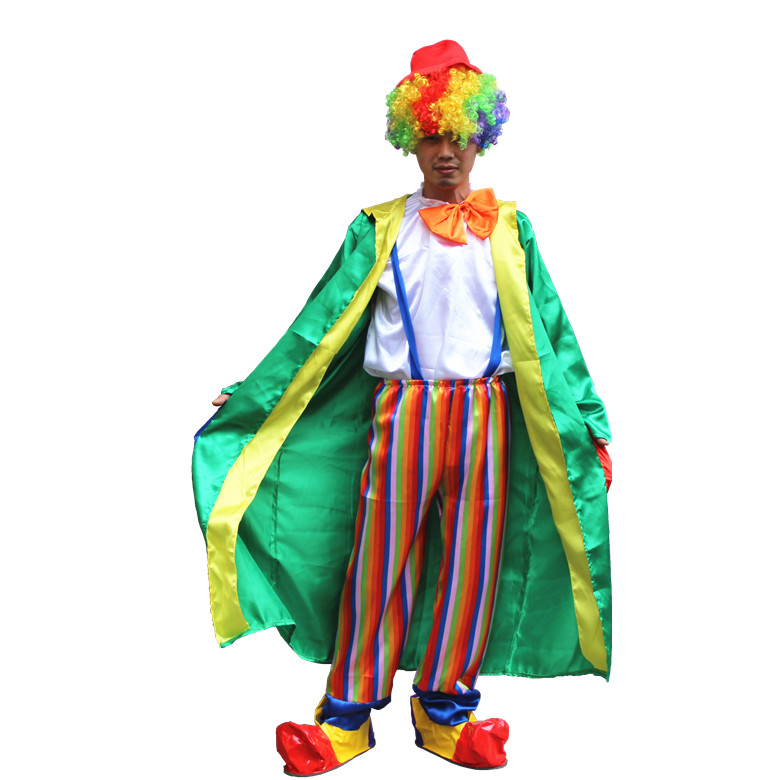 长外套小丑服成人演出服万圣节表演服装魔术舞台走秀套装道具假发
