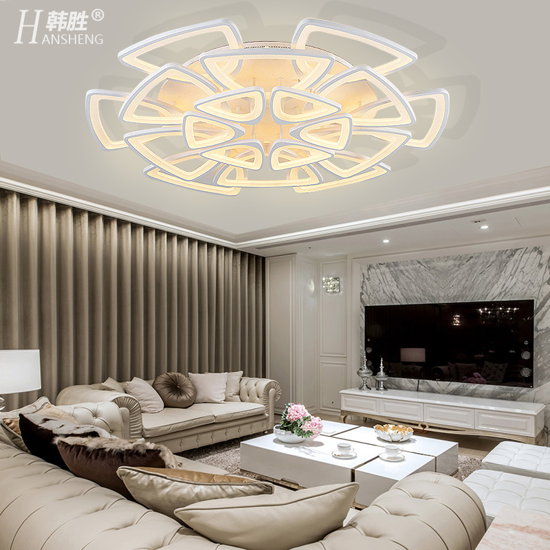 圆形客厅吸顶灯LED 简约大气时尚创意个性灯饰 遥控调光大厅灯具