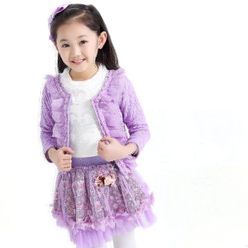 诺娃童装2015新品韩版春款高档蕾丝套装sy346 女童套装 厂家 直销