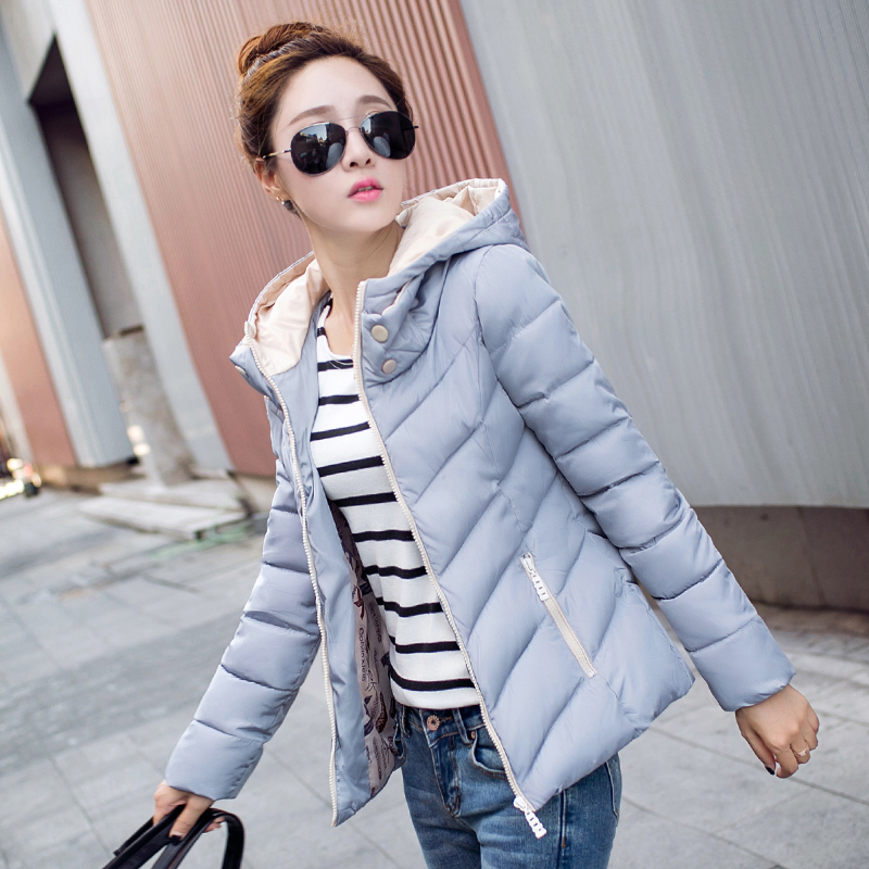 2015冬装新款 韩版修身轻薄时尚休闲羽绒服女短款 糖果色女装外套