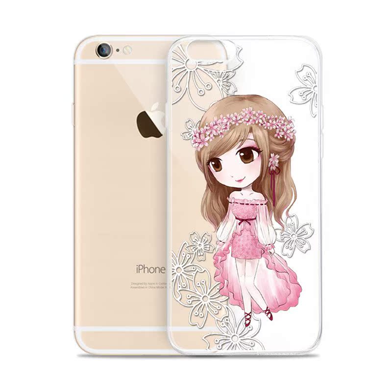 iphone6plus手机壳硅胶苹果6splus保护套卡通壳超薄透明软tpu全包