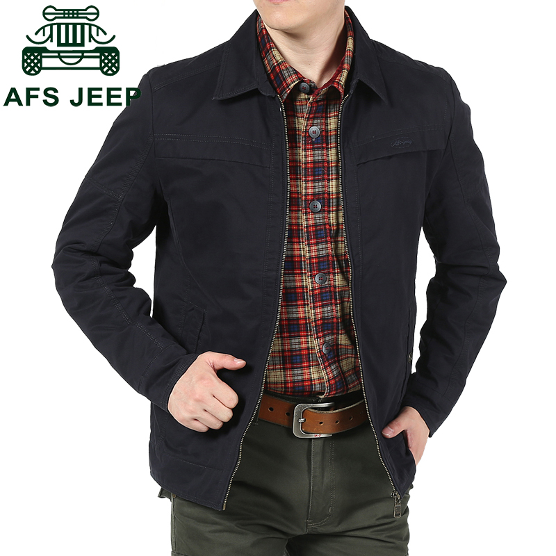 AFS JEEP/战地吉普短款夹克 男装纯棉翻领休闲外套 男士时尚茄克