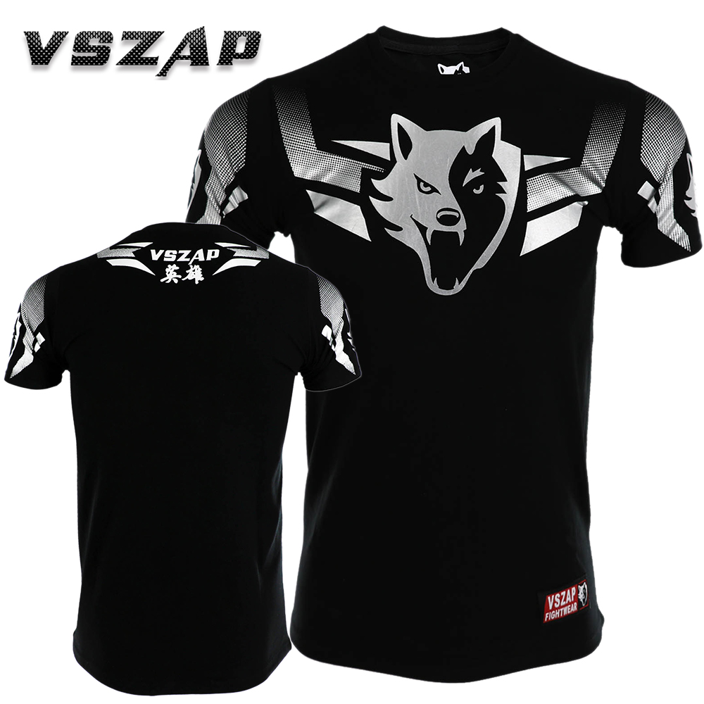 VSZAP HERO银色搏击格斗MMA短袖T恤UFC健身运动男衣服肌肉武林风