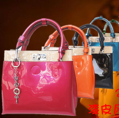 宾尼亚专柜正品缤利品牌女士漆皮定型包包2189-2