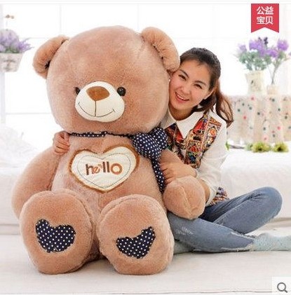 泰迪熊布娃娃白色大熊公仔hello熊抱抱熊生日礼物女绒毛毛熊玩偶