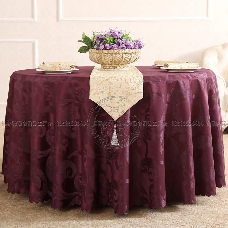 欧式酒店桌布 饭店宴会婚庆圆桌台布 紫色茶几布 台布布艺