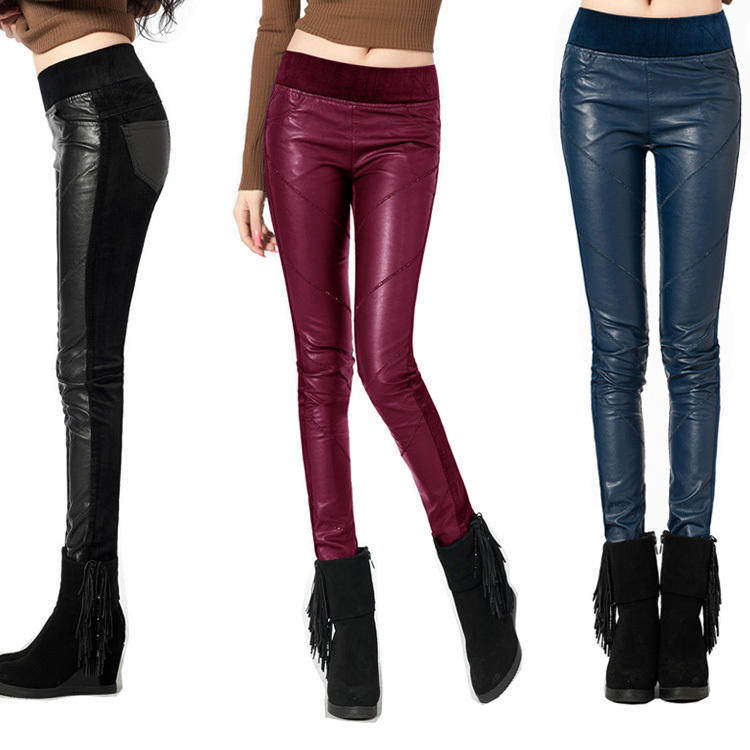 2014正品 打底裤常规加绒酒红长裤铅笔裤秋天黑色蘑菇精品女装