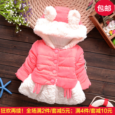 2015新款女童冬装棉袄婴儿童棉衣女宝宝棉服加厚外套01-2-3岁韩版