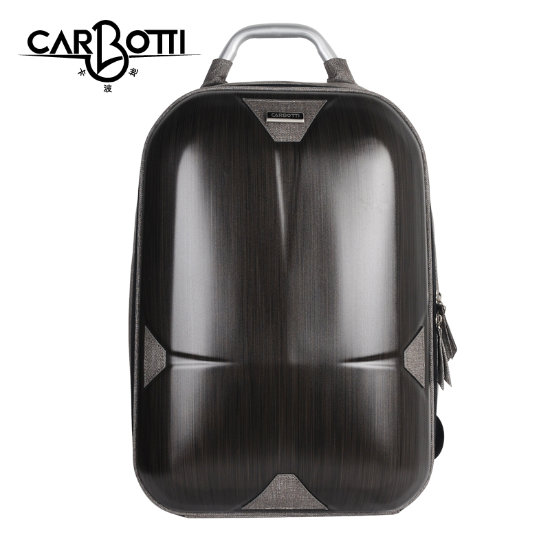 carbotti新款双肩包男欧美时尚休闲硬壳2016背包电脑包街头潮酷包