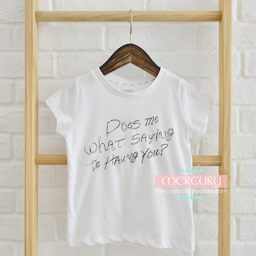 MERCURY|2015夏季字母短袖儿童T恤纯棉白色百搭基本款童装