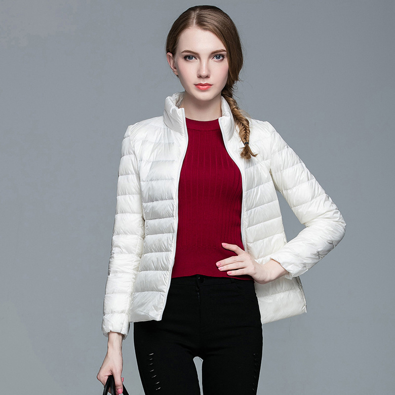 16秋季新款女式短款轻薄羽绒服立领韩版修身大码外套