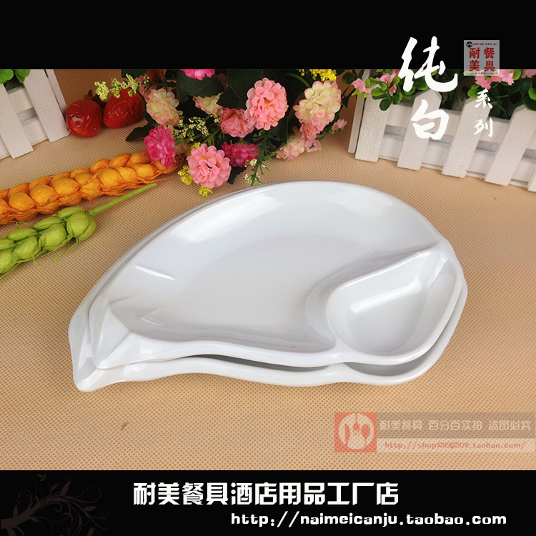 仿瓷碟子日式盘子塑料碟密胺餐具白色卤菜碟小吃碟鱿鱼蘸酱碟创意