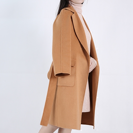 2016新款纯手工欧美经典腰带羊绒大衣中长款外套 支持定制