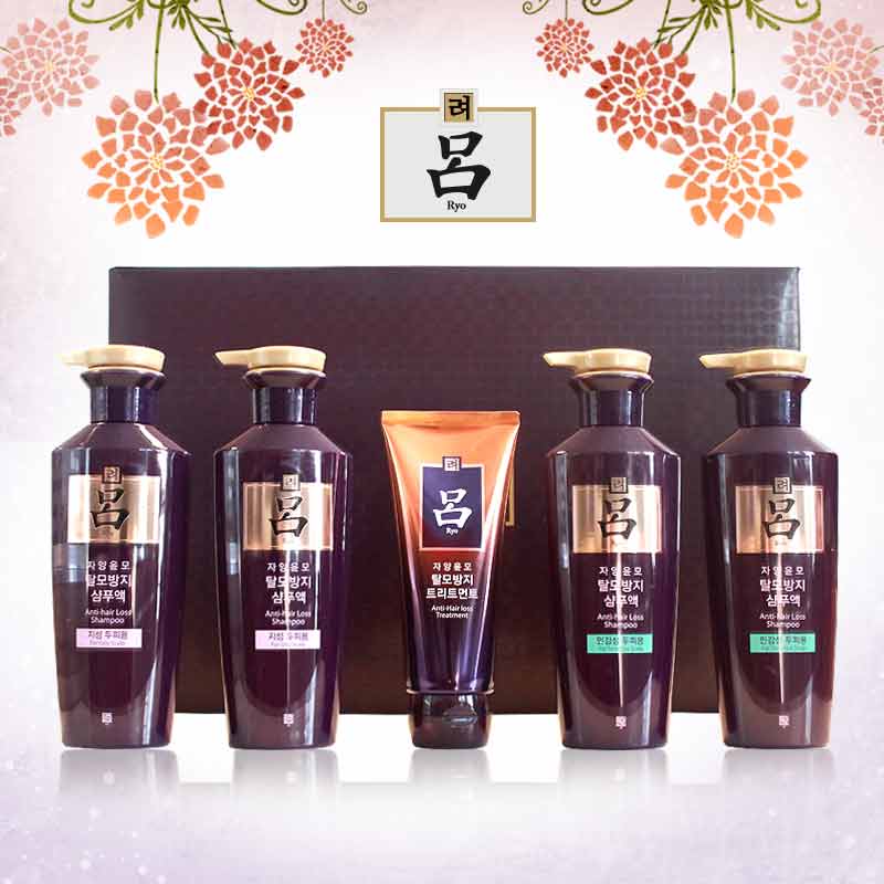 韩国爱茉莉吕/ryoe紫吕油性敏感性洗发水发膜五件套礼盒装