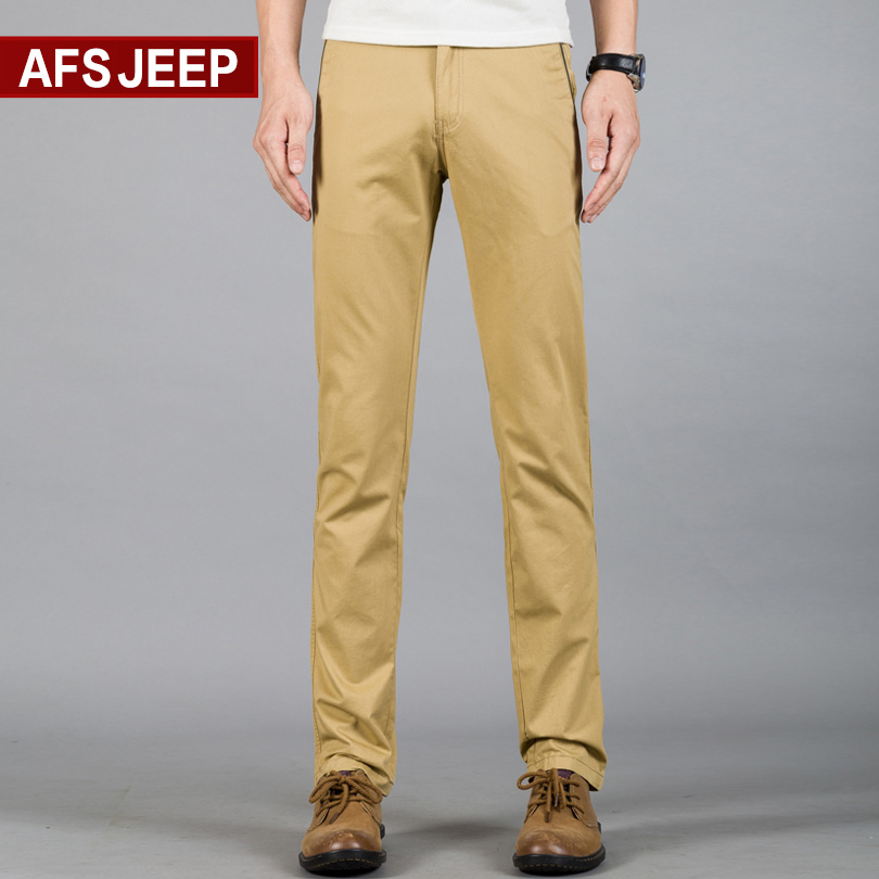 Afs Jeep/战地吉普夏季薄款休闲裤男士商务直筒韩版青年修身男裤