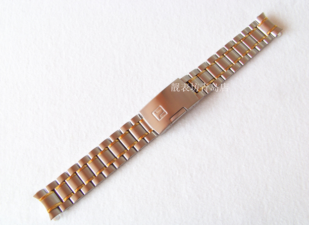 手表配件 间金色款实心钢带弧耳宽18mm