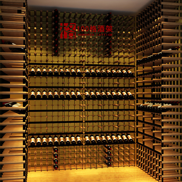 酒窖酒架房间储酒室展示储藏一体300mm深度酒格实木酒架定制1格