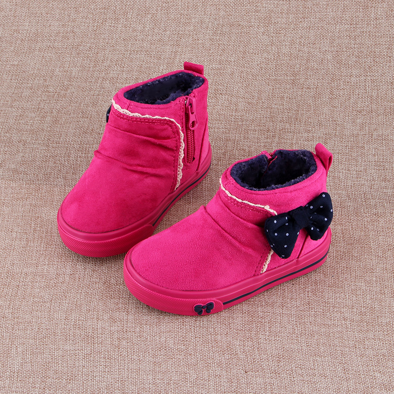 2015冬季芭芭鸭新款加绒中帮棉鞋童鞋女童1-3岁保暖短靴休闲鞋潮