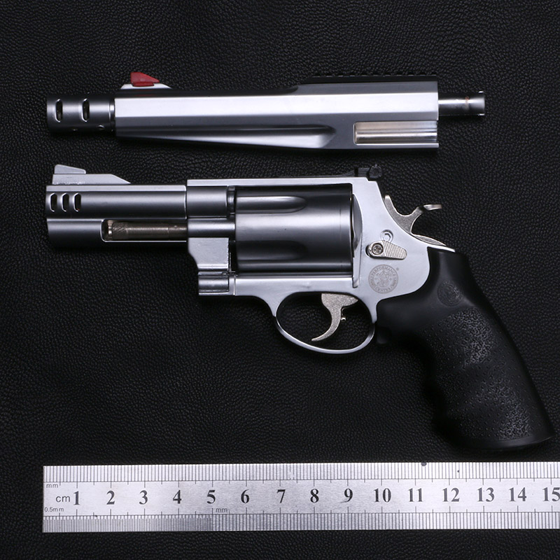 金属1:2.05史密斯M500长管左轮转轮手枪模型不可发射子弹仿真玩具