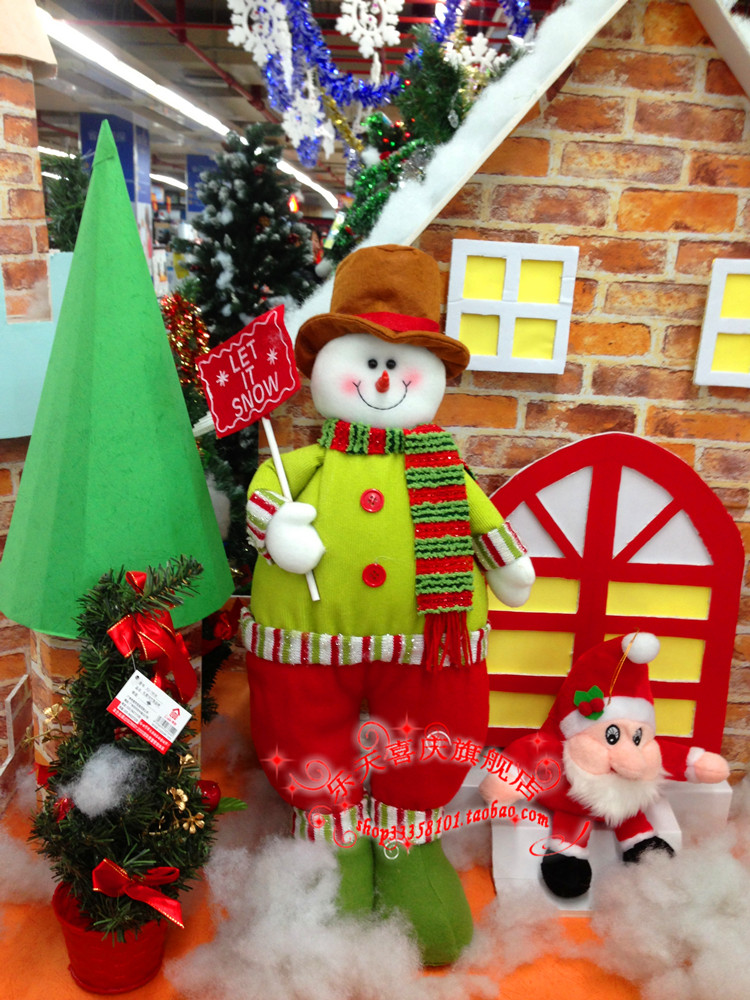 大号 精美圣诞老人 雪人 麋鹿 圣诞场景装饰 酒店超市门口摆设
