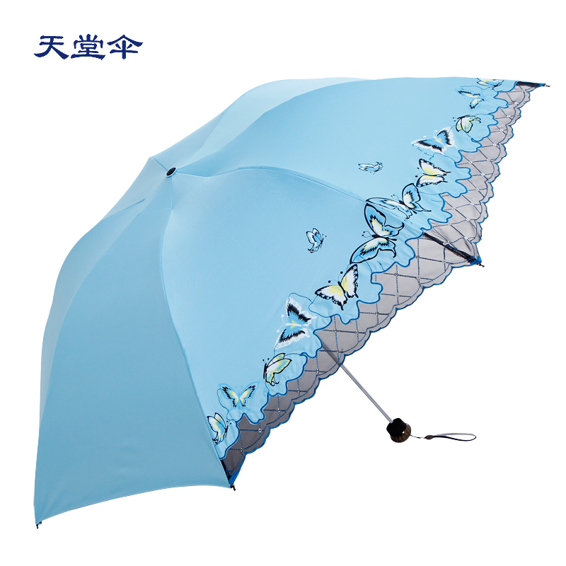 【新品首发】天堂伞正品专卖 防晒遮太阳超轻铅笔伞折叠晴雨伞女