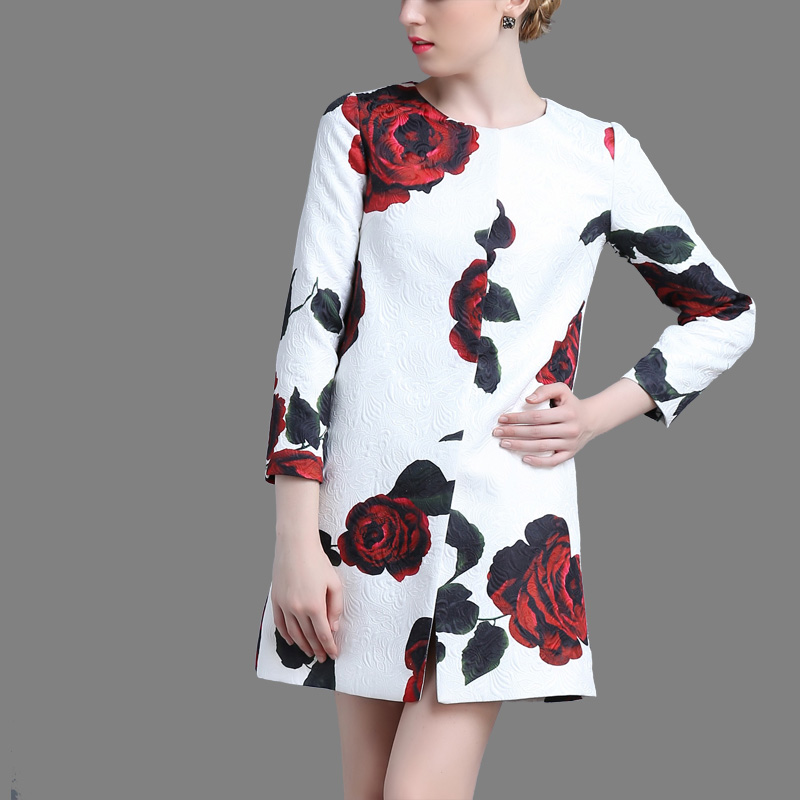 摩图依卡2015欧美原创高端时尚精品秋冬新品女装长袖印花外套女