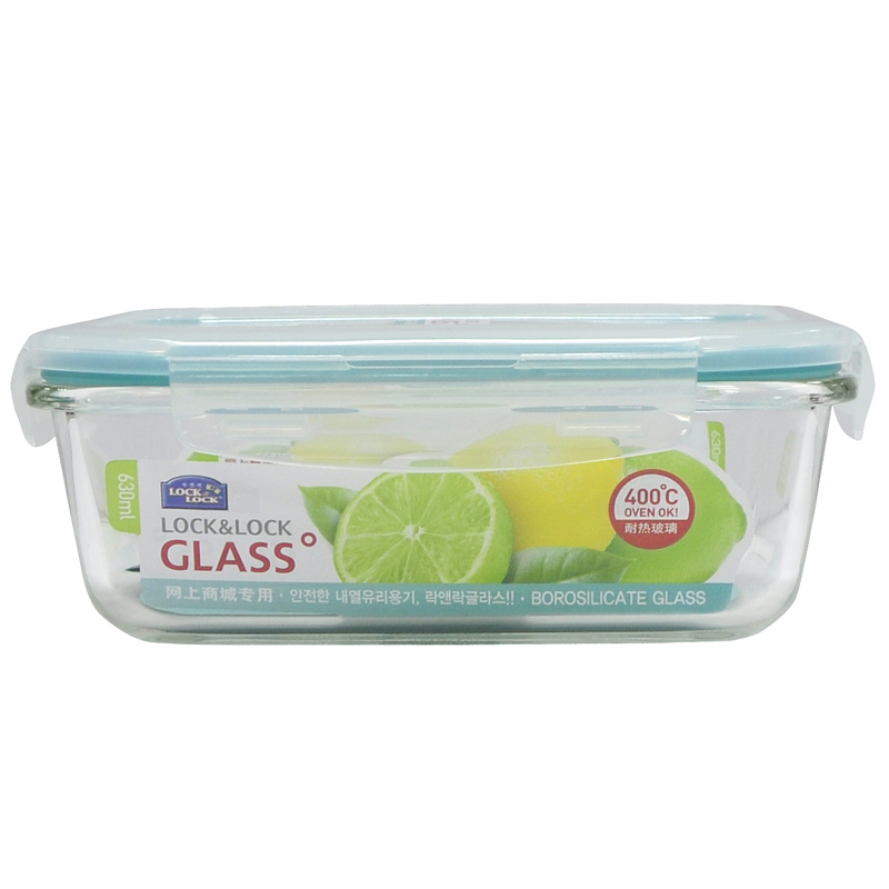 正品乐扣乐扣玻璃保鲜盒630ML 耐热玻璃 透明玻璃饭盒LLG428E包邮