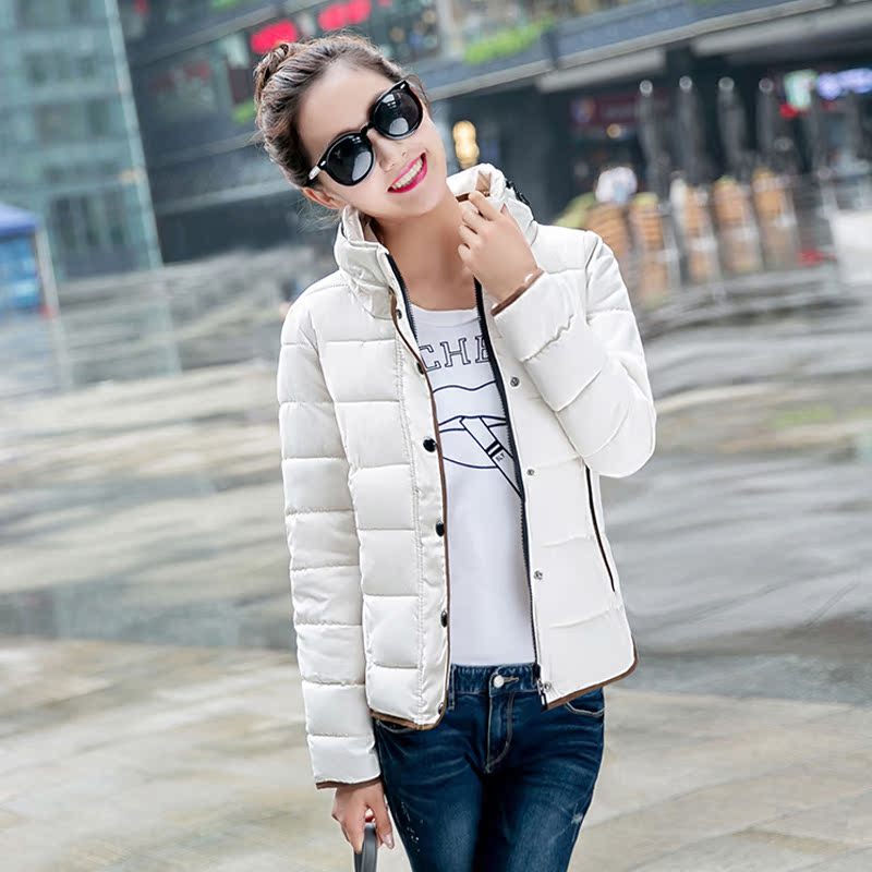 2015秋冬外套羽绒服女短款时尚韩版修身立领显瘦轻薄女装保暖夹克