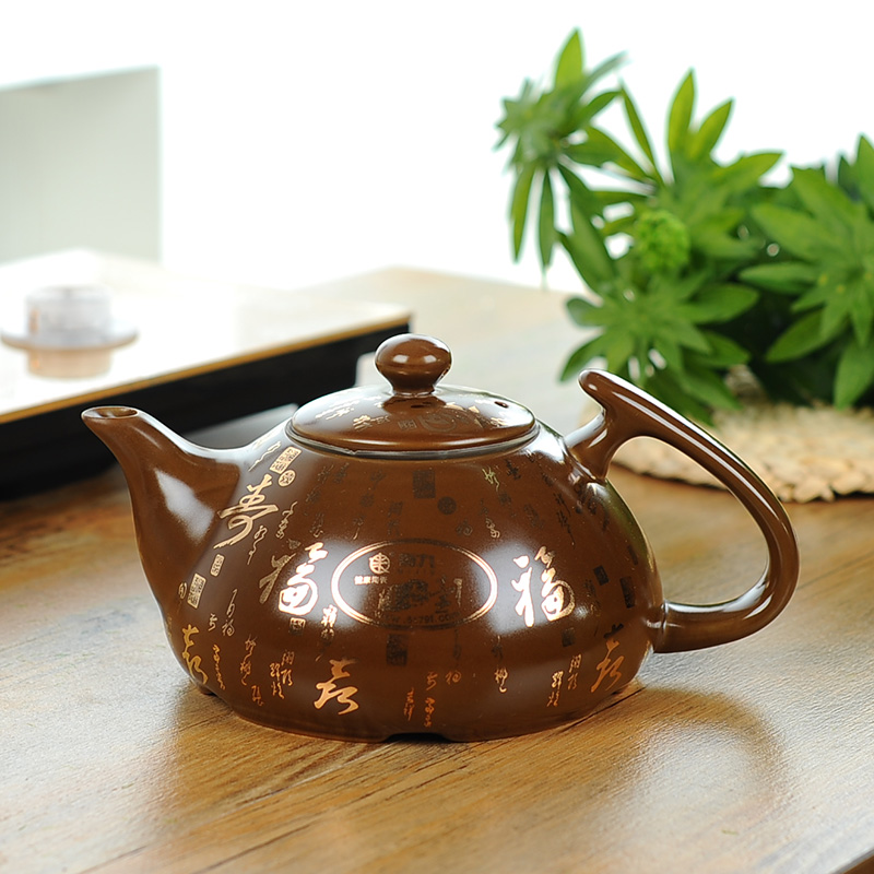 添泽陶瓷生态养生壶 电磁炉烧水壶煮茶壶 日式古风古韵 陶瓷茶壶