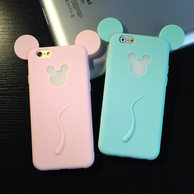日韩卡通米奇iPhone6手机壳 4.7可爱卡通5s硅胶套苹果6plus保护壳