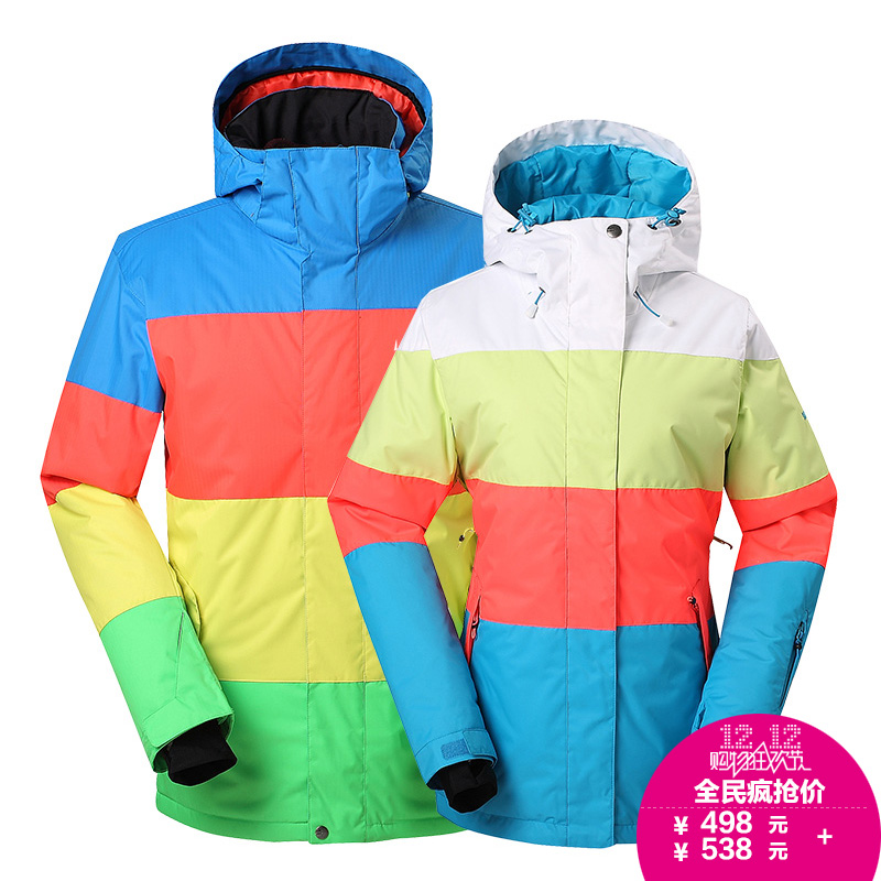 2015新款Gsou Snow女士滑雪服单板双板滑雪衣 男女情侣款户外棉服