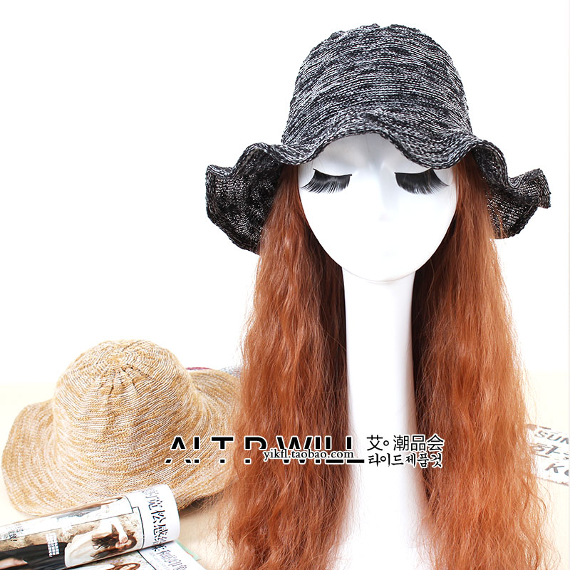 韩版秋冬新款女帽2015可折叠优雅圆顶渔夫帽可造型韩国休闲帽子女