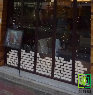 复古墙砖腰线贴纸 咖啡奶茶西餐厅店铺橱窗玻璃推拉门腰线贴画168