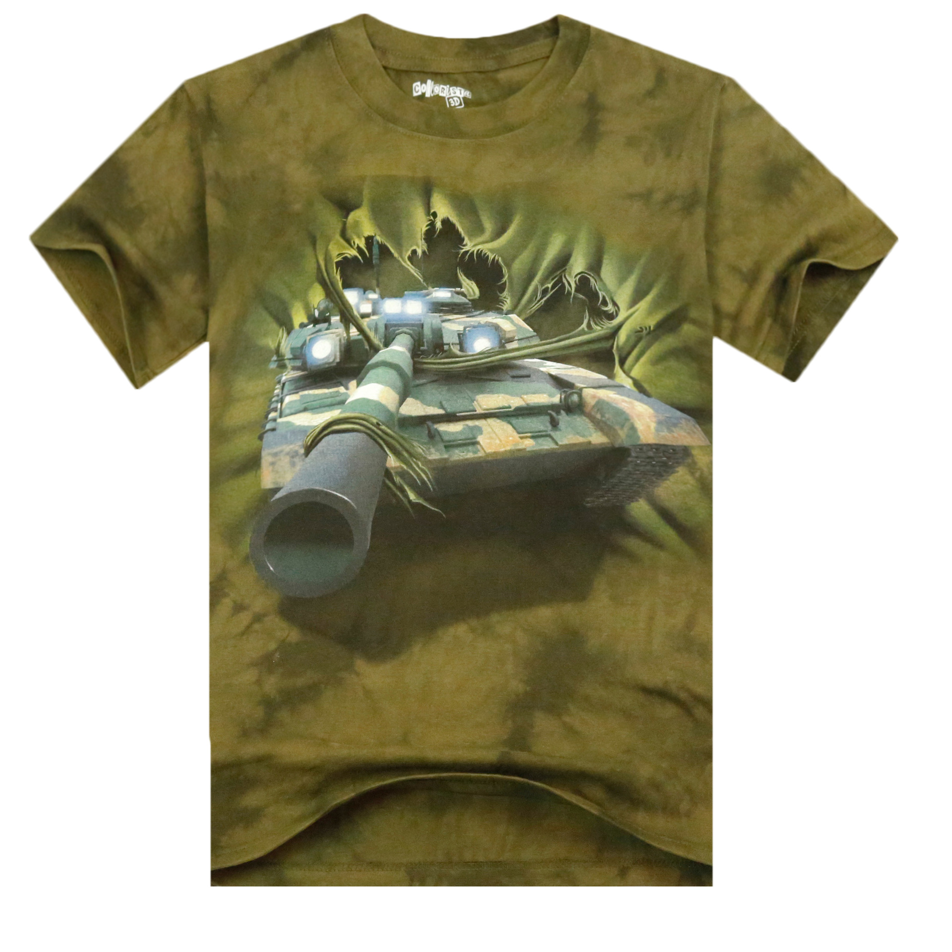 2015夏季新品3d数码印花扎染坦克男士生全纯棉透气个性短袖T恤衫
