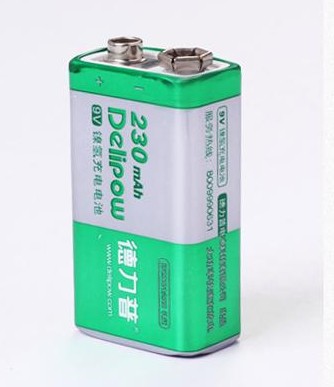德力普 9V充电电池 锂电池 9V锂电池 大容量6F22 230毫安