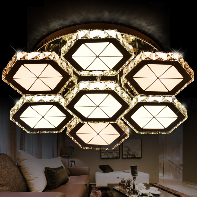 卧室吸顶灯led水晶灯客厅灯圆形大气创意餐厅灯现代简约灯具灯饰