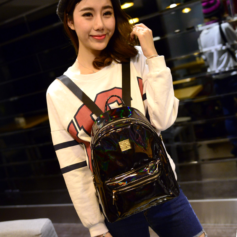 2015新款韩版反光面雷射PU双肩包迷你小包时尚潮流双肩背包书包包