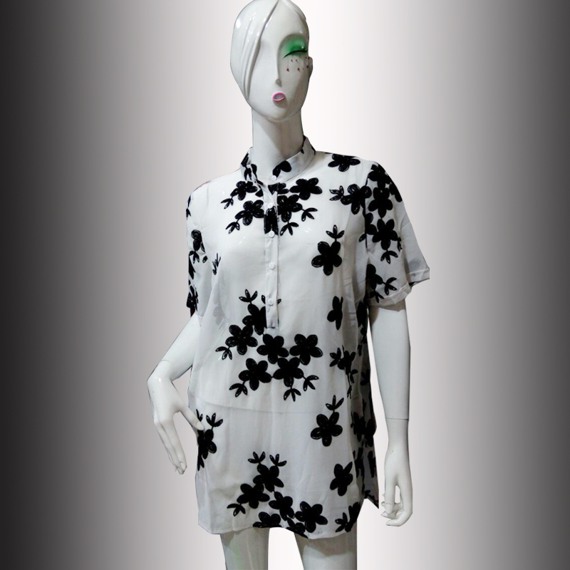 2015女装新款雪纺手工盘花立领时尚休闲上衣正品包邮