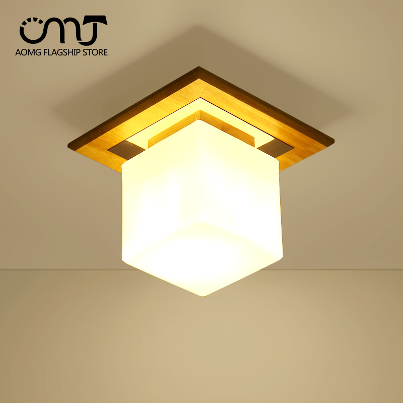 北欧现代led吸顶灯简约创意个性卧室走廊过道玄关阳台实木灯灯饰