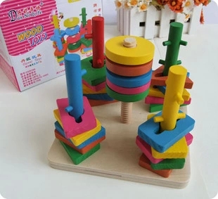 丹妮奇特 儿童益智木制玩具 套装积木五根 早教智力开发产品必备