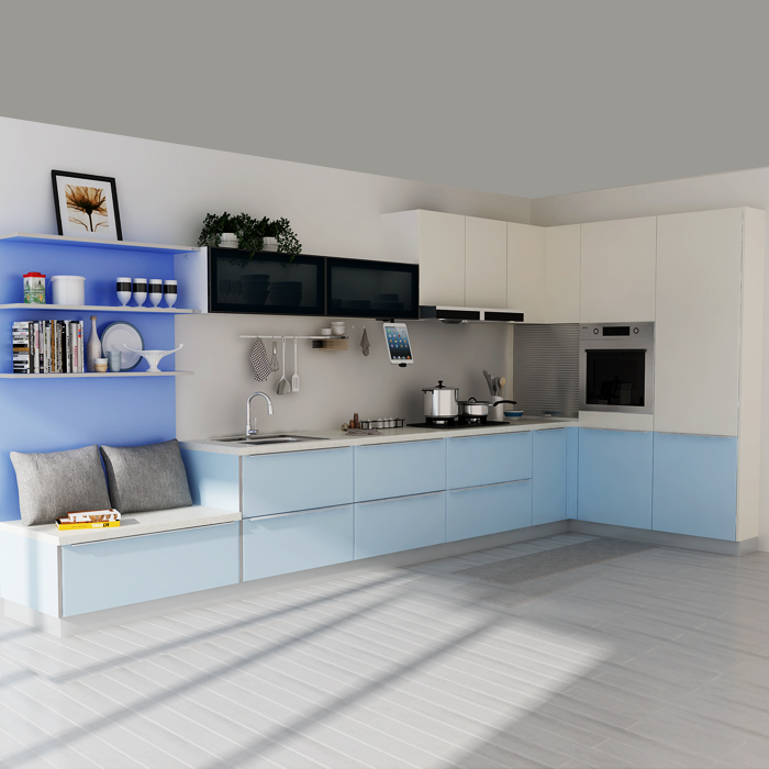 厨柜新品 柏厨定制厨房橱柜 整体厨柜 现代简约 三米阳光-马卡龙