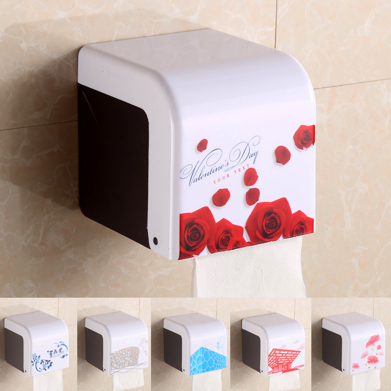 卫生间纸巾架 厕纸盒浴室纸巾盒塑料草纸盒厕所卷纸盒免钉纸巾筒