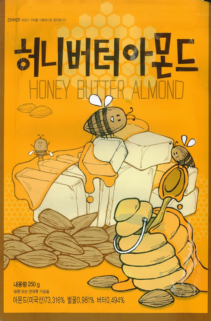 代购Tom's Farm蜂蜜黄油杏仁250克 韩国原装进口 包邮 两包-5元